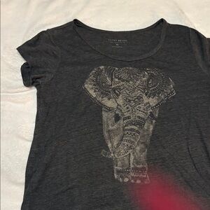 Lucky Brand Charcoal Elephant Graphic Tee
